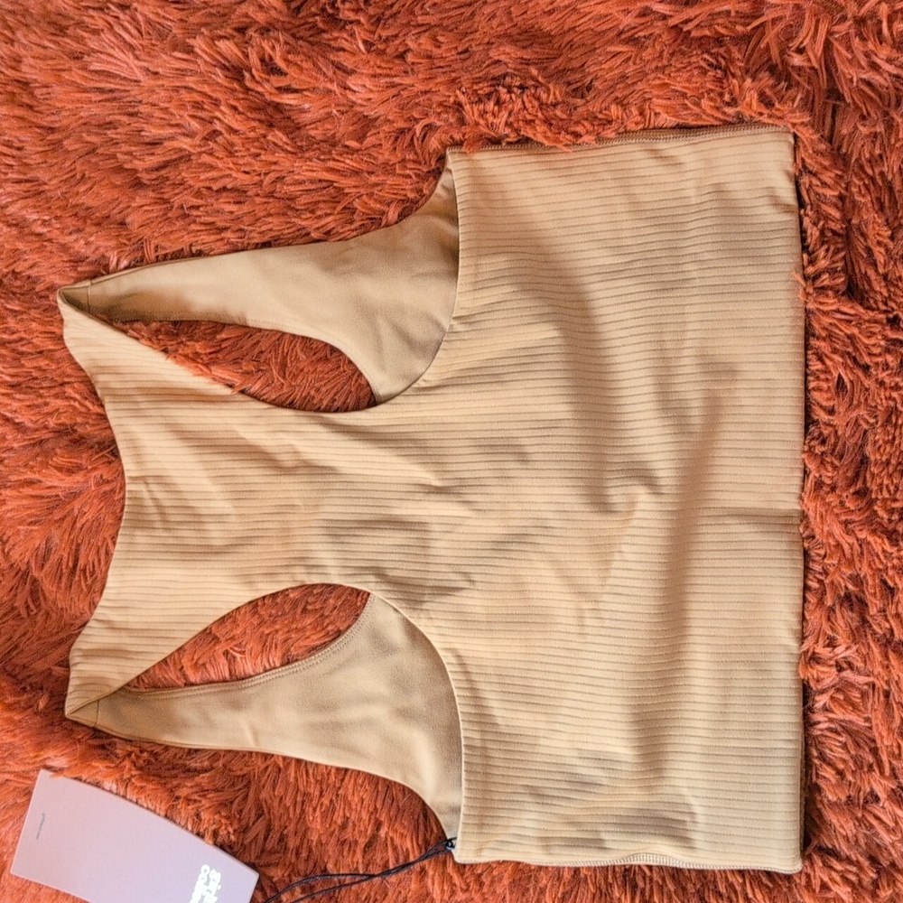 Girlfriend Collective ribbed Paloma bra toffee S nwt - Picture 3 of 6